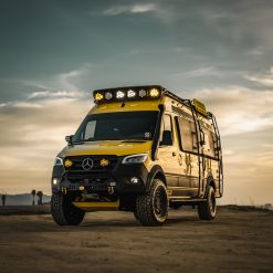Rugged Design Concepts rugged roof rack Baja LP:9" with Dual RDC Side ladders, Rugged Sprinter Side Steps outfitted by Rogue Van company