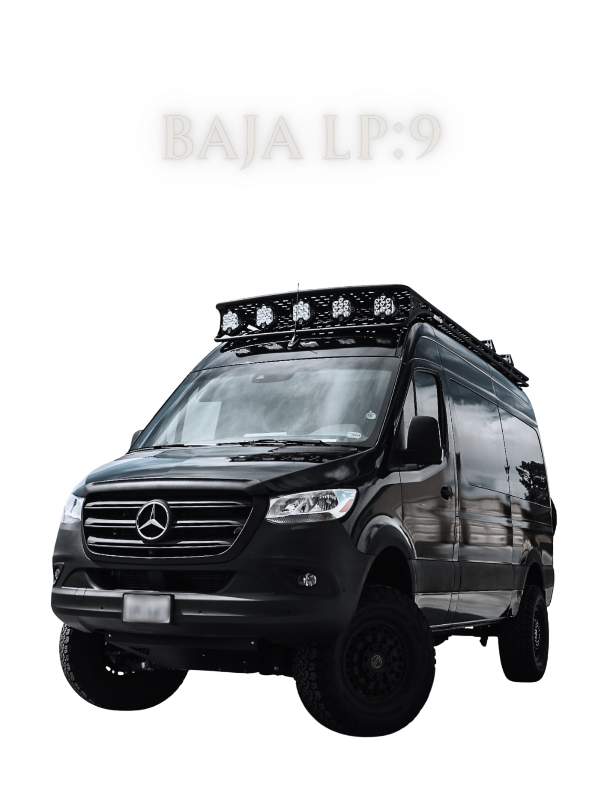Rugged Design Concepts Sprinter Van 144 High rood with LP9 Roof rack housing baja designs LP9 lights clear